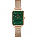 DANIEL WELLINGTON orologio in acciaio placcato dorato fondo verde - Quadro Pressed Melrose