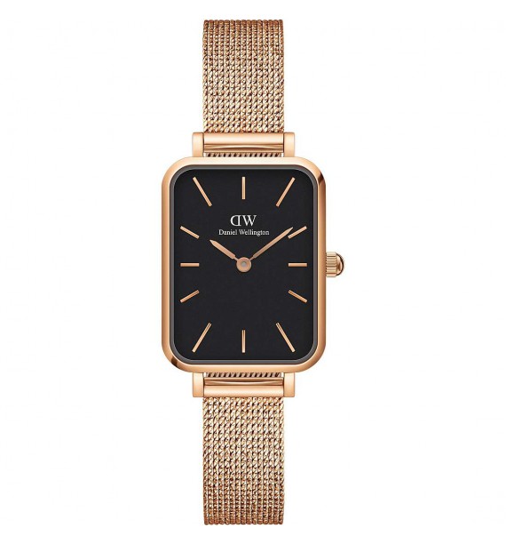 DANIEL WELLINGTON orologio in acciaio placcato dorato fondo nero - Quadro  Pressed Melrose - Orologi Shopping