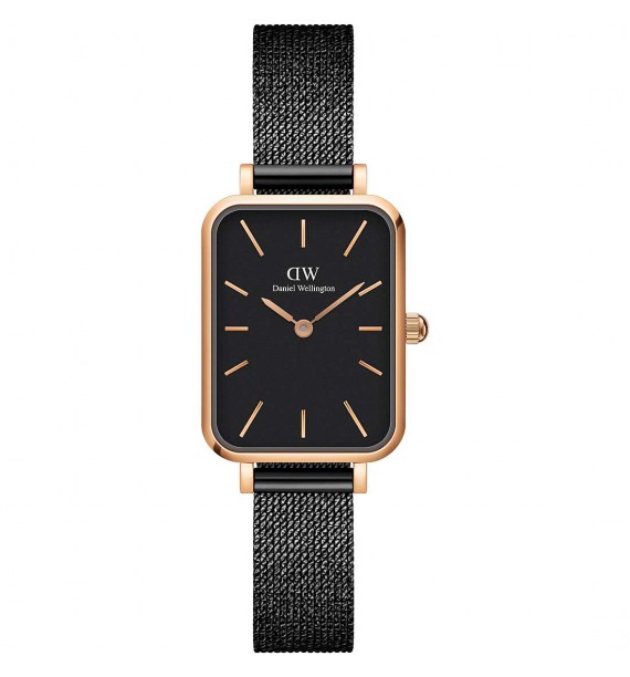 DANIEL WELLINGTON orologio in acciaio placcato dorato fondo nero - Petite  Pressed Ashfield - Orologi Shopping