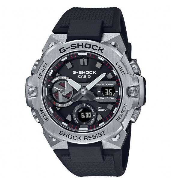 CASIO G-Shock orologio Bluetooth in acciaio e resina fondo nero - G-Steel