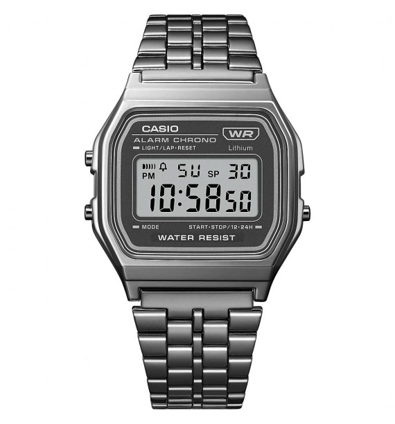 CASIO Vintage - orologio grigio in acciaio e resina fondo nero - Orologi  Shopping