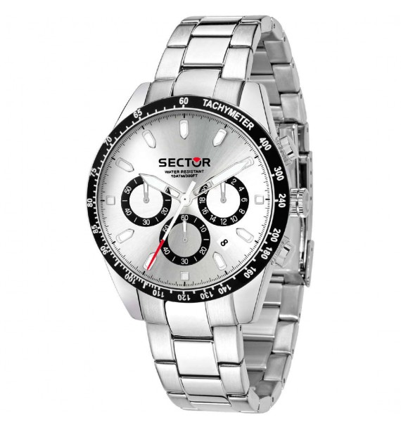 SECTOR - Orologio cronografo in acciaio fondo nero - 245