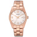 VAGARY Timeless - Orologio in acciaio placcato oro rosa fondo silver con cristalli - Donna