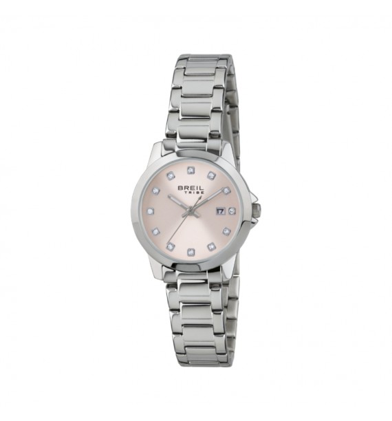 BREIL Tribe - Orologio in acciaio e pietre fondo rosa Classic Elegance