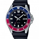 Orologio uomo Casio Duro MDV-107-1A3VEF quadrante nero e ghiera pepsi
