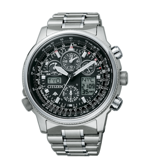 CITIZEN - Orologio Chrono in SuperTitanio fondo nero - Super Pilot