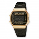 CASIO Vintage - orologio in acciaio placcato e resina fondo nero - Iconic