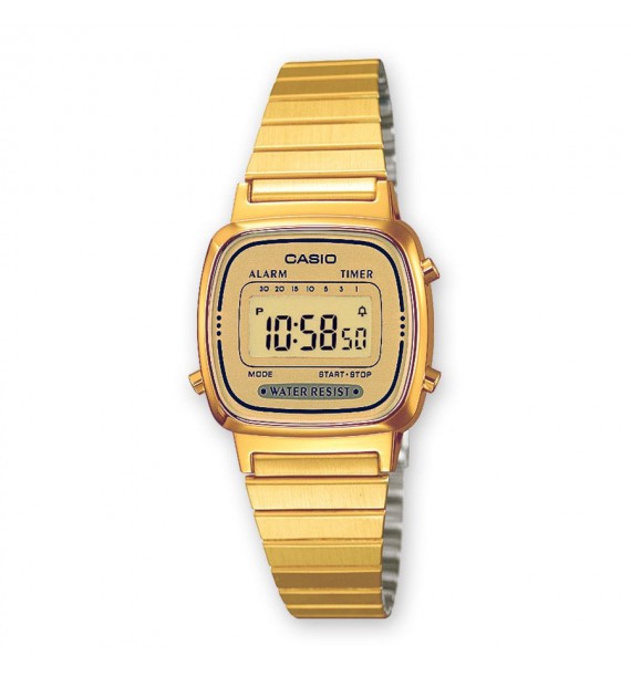 CASIO Vintage orologio in acciaio e resina fondo dorato - Mini