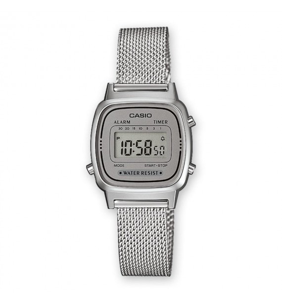 CASIO Vintage orologio in acciaio e resina fondo grigio - Mini