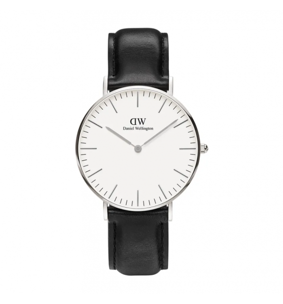 DANIEL WELLINGTON Classic orologio in acciaio e pelle fondo bianco - Sheffield