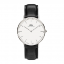 DANIEL WELLINGTON Classic orologio in acciaio e pelle fondo bianco - Sheffield