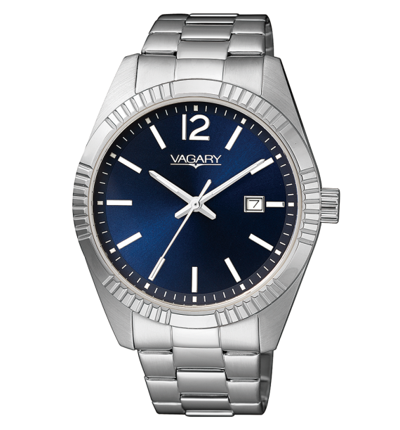VAGARY Timeless - Orologio in acciaio fondo blu - Uomo