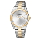 VAGARY Timeless - Orologio in acciaio bicolor fondo silver con cristalli - Donna