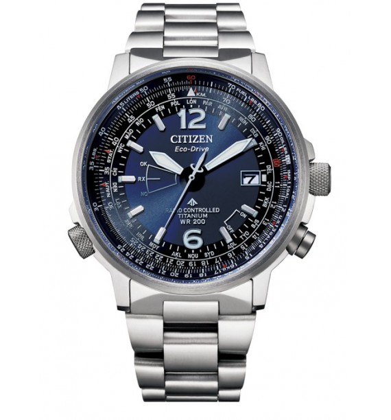 CITIZEN - Orologio Chrono in Super Titanio fondo blu -Pilot